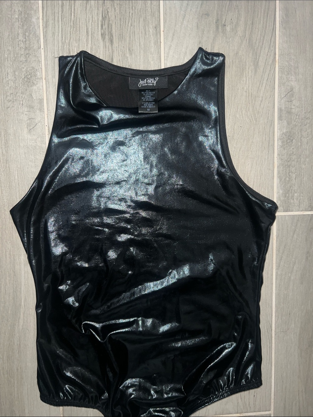 Black Shiny Tank Top